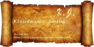 Kleinheincz Janina névjegykártya